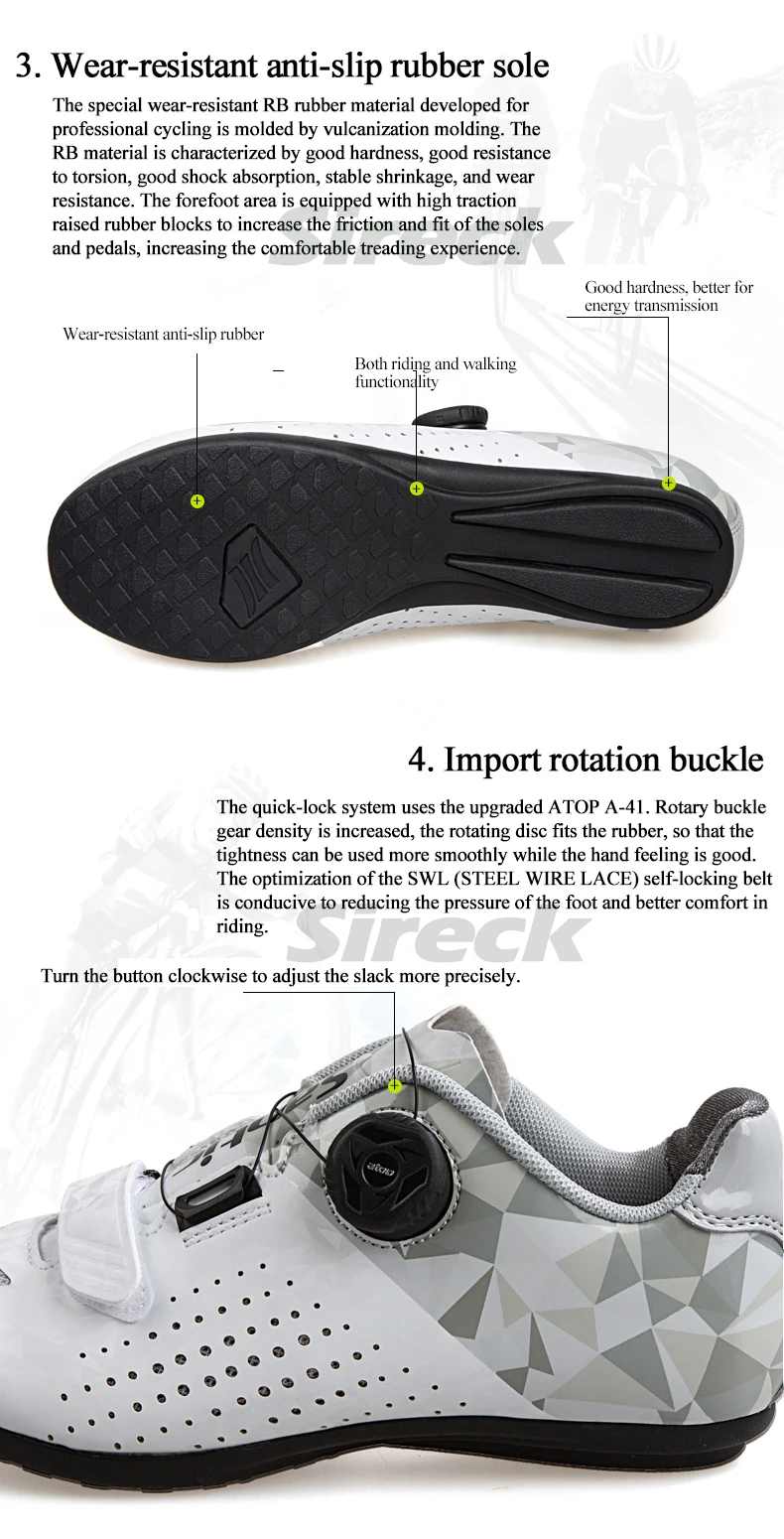 Santic Cycling Shoes Men Women MTB Mountain Road Bike Shoes Rubber Anti-slip Unlocked Bicycle Shoes Zapatillas Ciclismo