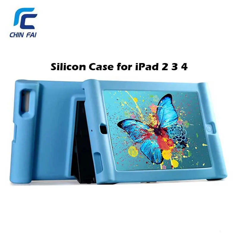 Chinfai Shockproof Case For iPad 2 3 4 Silicon with Stand Holder for Soft Fashion Cover 4+Free gift | Компьютеры и офис