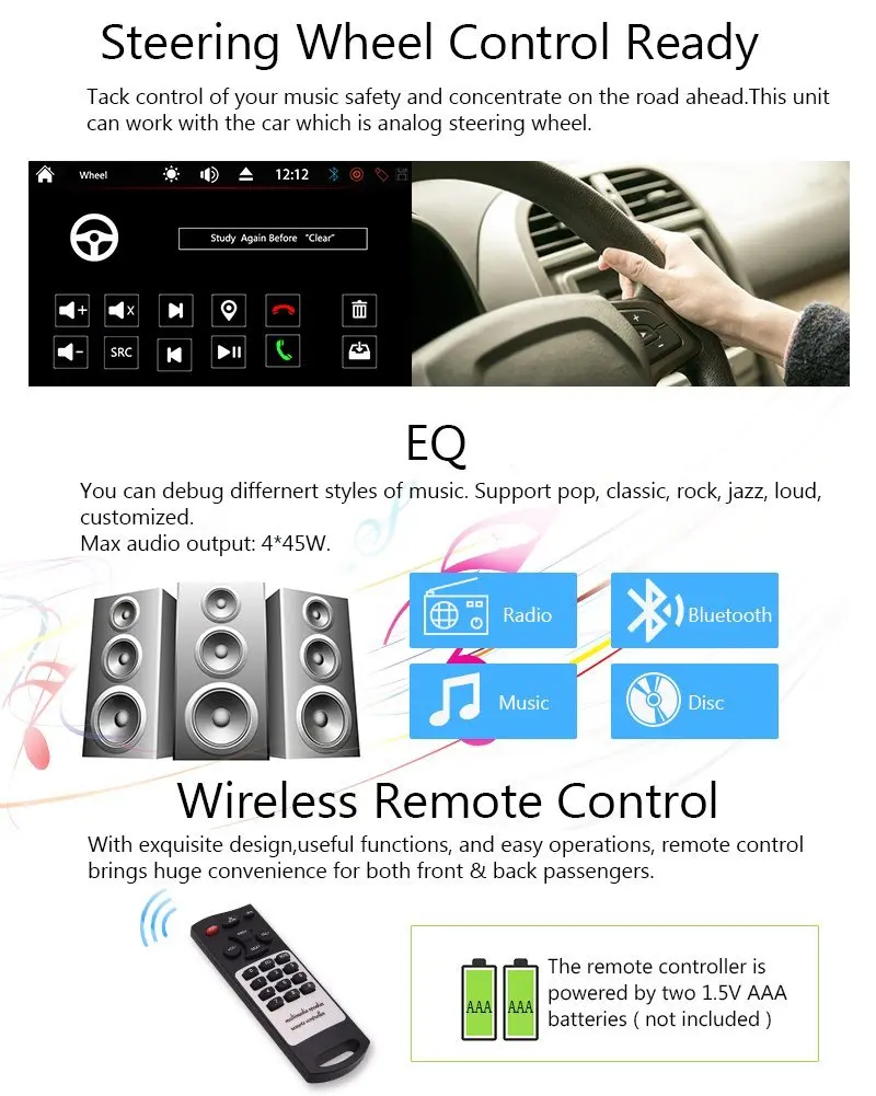 Best Free Rear View Camera+Car Autoradio Stereo Head Unit GPS Navigation Audio Touch Screen Bluetooth DVD/CD/MP3/MP4/AM/FM/Radio+8GB 3