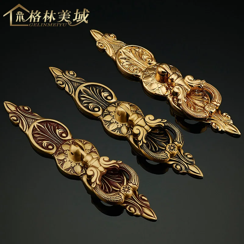 

Long - type activities handle European - style copper handle antique pure copper handle household rings handle