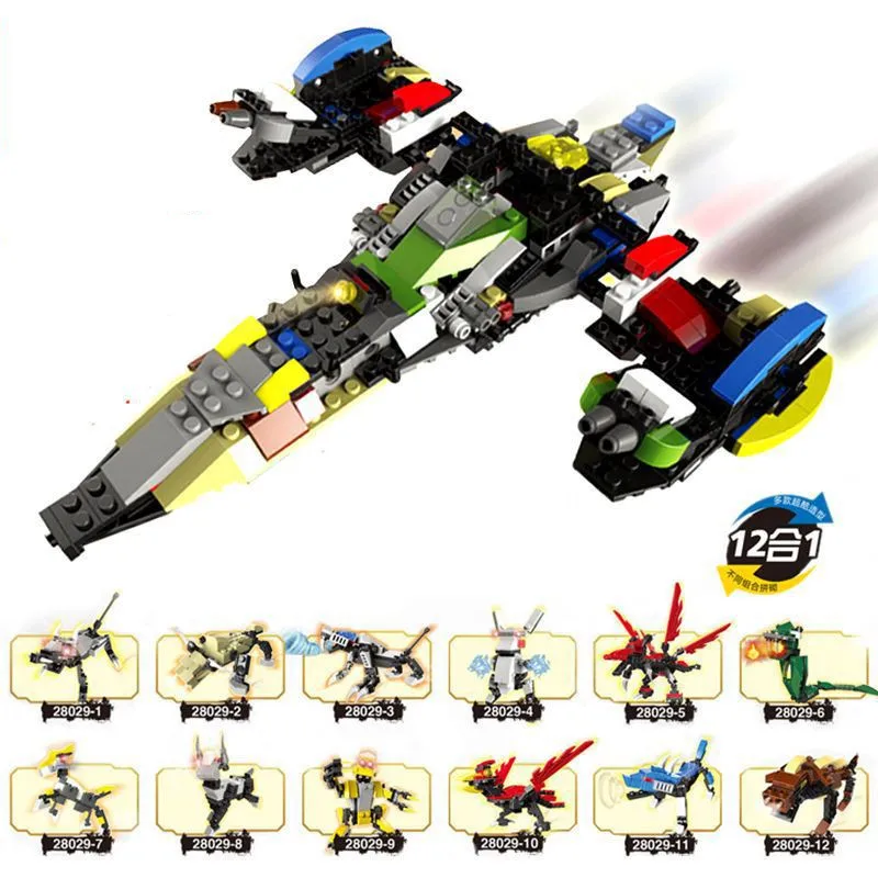 

Jie Star Creator 12 In 1 Shenlong Battleship Building Blocks Sets Bricks Educational Toys for Children Gift