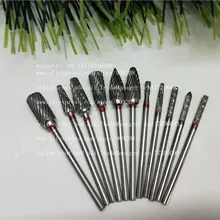 Зубной Протез лаборатория карбида bur поперечной резки тонкой шлифовки древесины нефрит хвостовик шлифовального станка диаметр полки размер 2,35 мм 11 шт