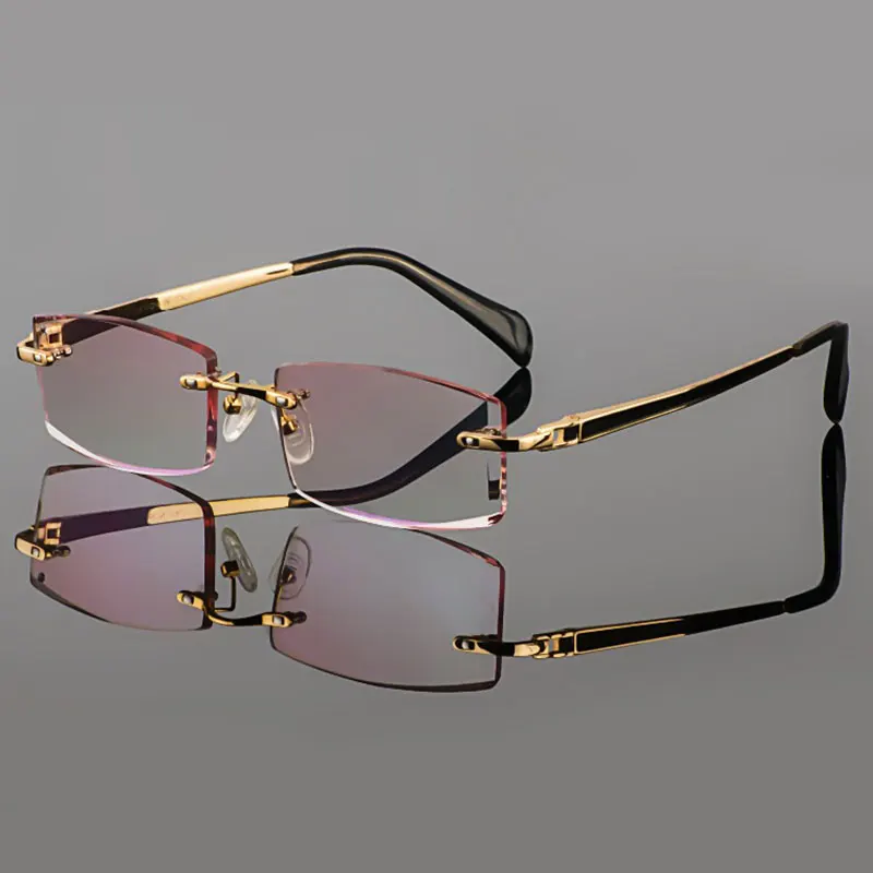 2015 Phantom trimming titanium eyewear male model diamond trimming Gold