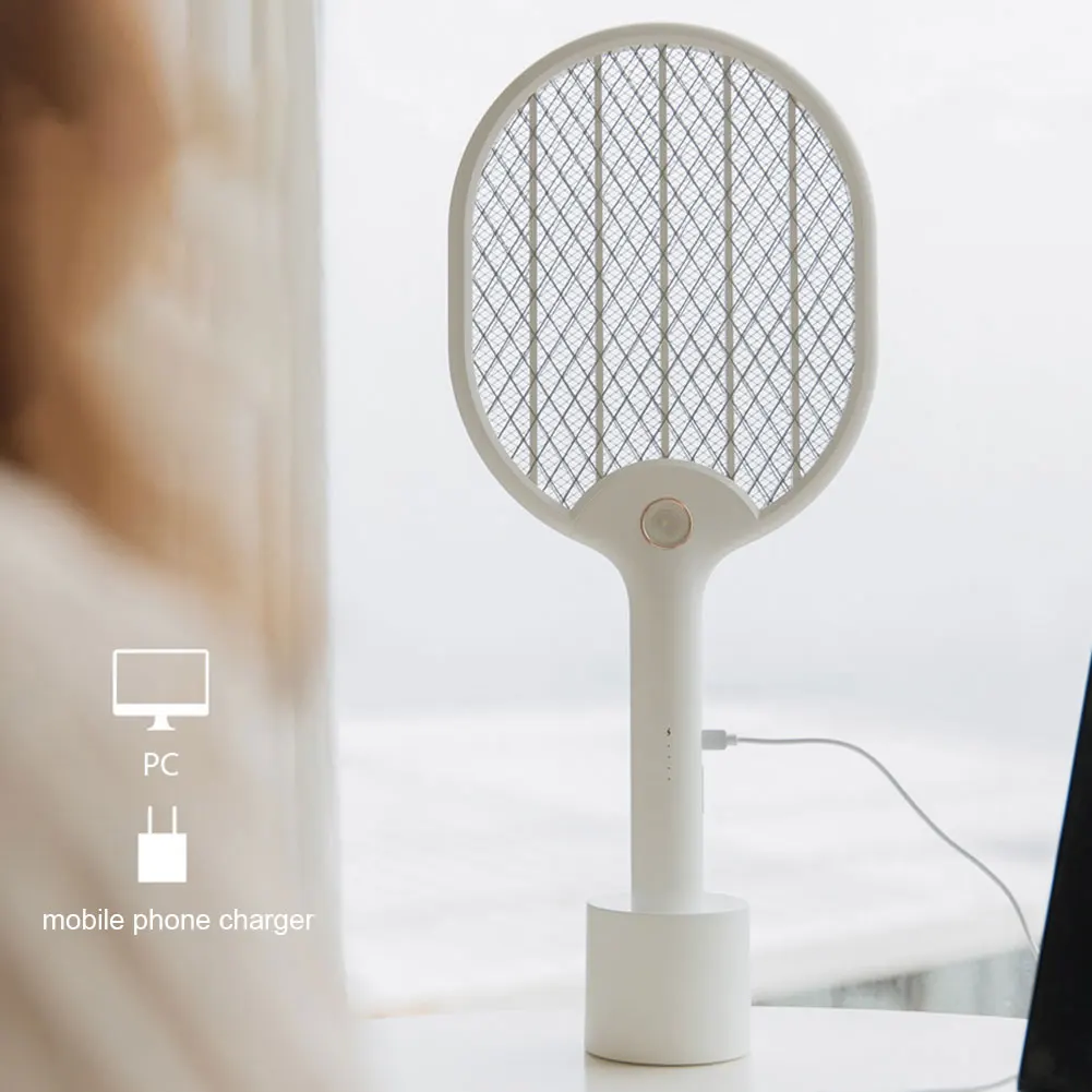 

3 Layer Net Dispeller Zapper Home Mosquito Swatter Non Toxic Poratble Killer Racket USB Charging With LED Lamp Handheld Electric