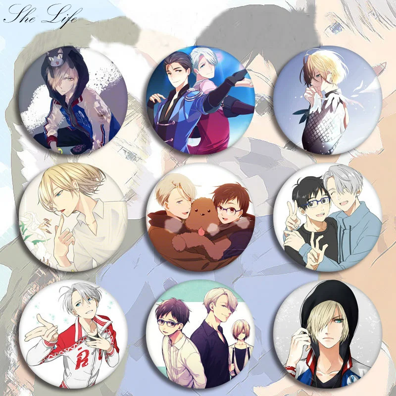 

Anime Japan YURI!!! on ICE Badge Pin Collection Brooch Jacket Hat Bag Jeans Accessories Cosplay Props