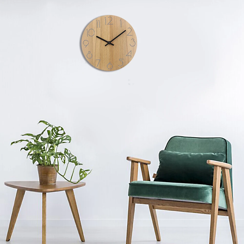 12 дюймов креативные настенные часы круглые деревянные декоративные винтажные полые часы с арабскими номерами прочные настенные часы Reloj De Pared