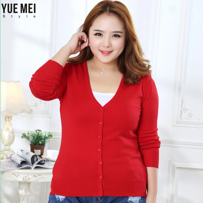 Sweater Women Cardigan plus size Knitted Sweater Coat Crochet Female Casual V-Neck Woman Cardigans Tops 4XL 5XL