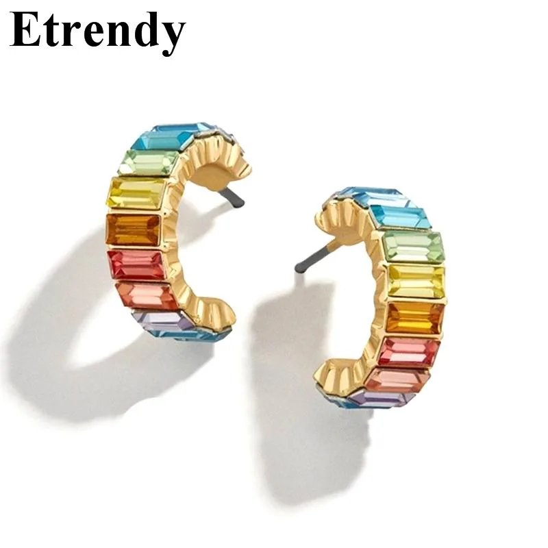 

Colorful Crystal Stud Earrings For Women 2019 New Chic Jewelry Small Earrings