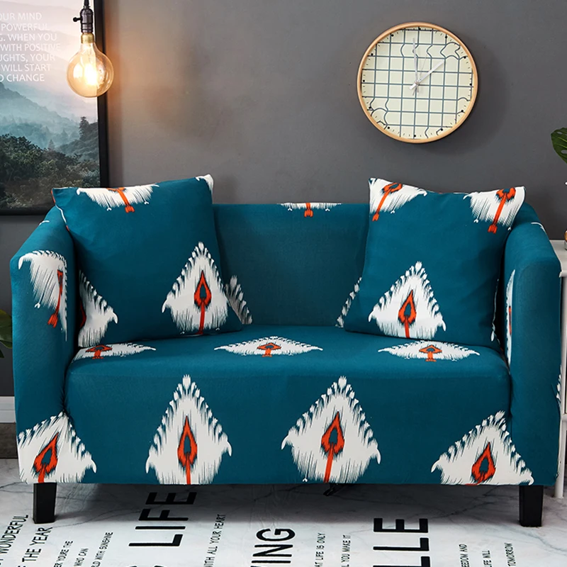 Оранжевые перьевые чехлы для диванов эластичные чехлы для диванов Cubre растягивающиеся покрытия для мебели протектор Чехлы для диванов для гостиной