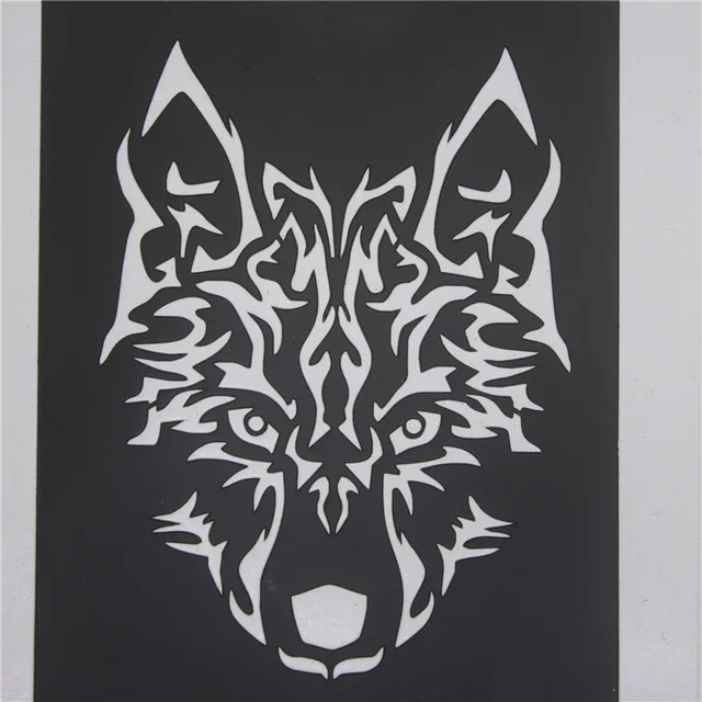 Xmasir 3 Sheet 22Pcs Cool Drawing Glitter Tattoo Stencil for Men Wolf  Dragon Tiger Skull Animal Airbrush Stencils & Templates