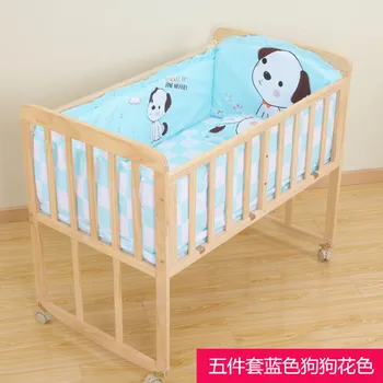 

5Pcs/Set Cartoon Animated Baby Bed Bumper for Newborns Cotton Comfortable Children's Bed Protector Baby Washable Bedding Set