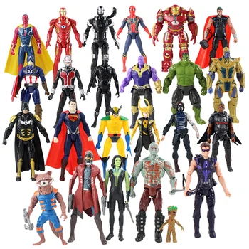 

24pcs/lot Avengers Infinity War Thanos Iron Man Captain America Black Panther Star Lord PVC Superhero Action Figure Toys