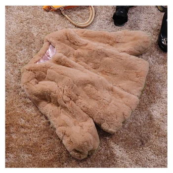 

Plus size S - 6XL natural rex rabbit fur coats outerwear women O neck thick warm real fur jackets 2018 new arrival autumn winter