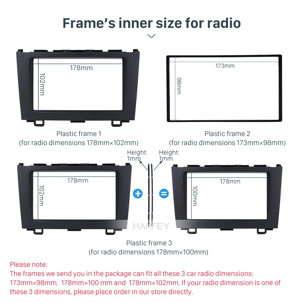 Harfey черный 178*100 мм 2Din стерео Панель Крепление отделка комплект панель DVD рамка для 2008 2009 2010 2011 Хонда сrv Панель комплект