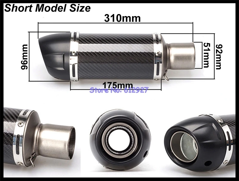 Entrada Universal 51mm silenciador de Escape de motocicleta de fibra de carbono Leovince silenciador de motocicleta tubo de Escape con asesino de DB
