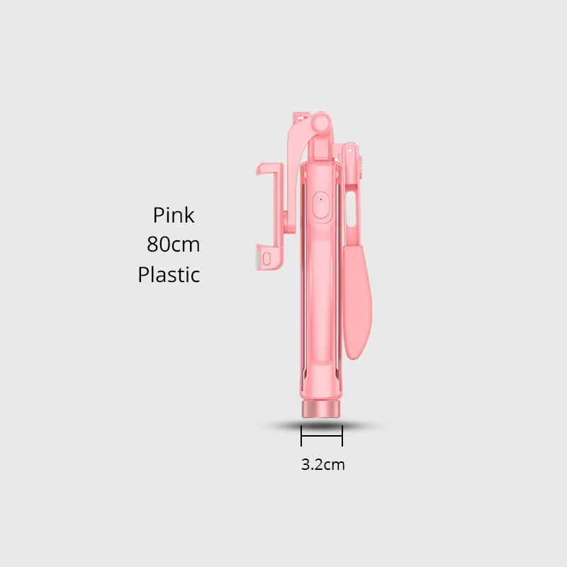 80cm Plastic Pink Видео стабилизатор селфи палка Штатив для iPhone Xiaomi huawei Gimbal Bluetooth штатив селфи палка заполняющий светильник для мобильного телефона - Цвет: 80cm Plastic Pink