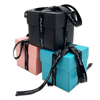 

Assembled quadrilateral explosion box diy handmade photo album finished surprise organ explosion box photo album scrapbook gift