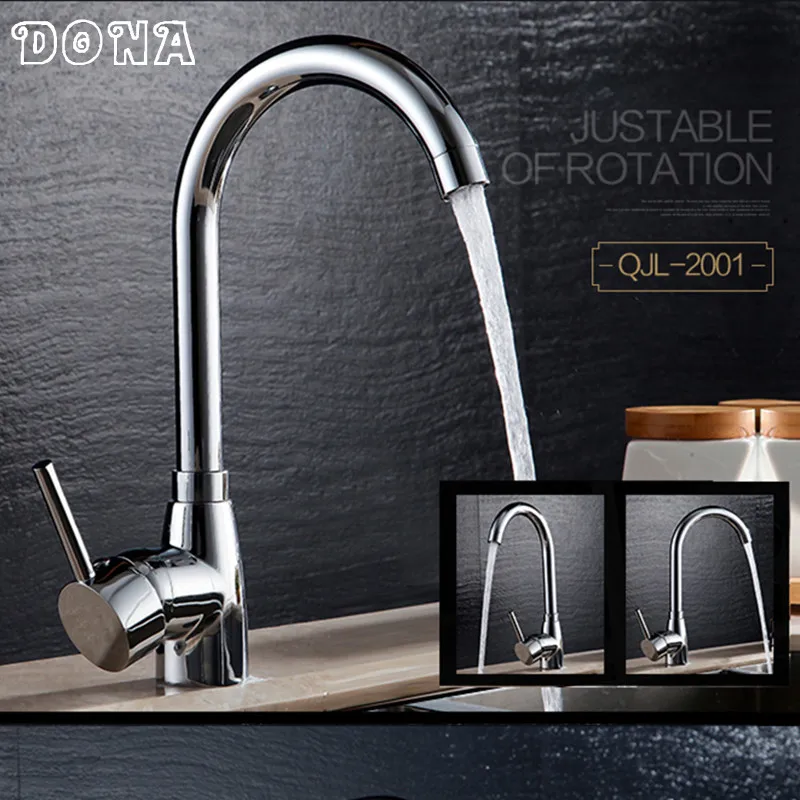 Free Shipping Polished Brass Swivel Kitchen Sinks Faucet 360 degree