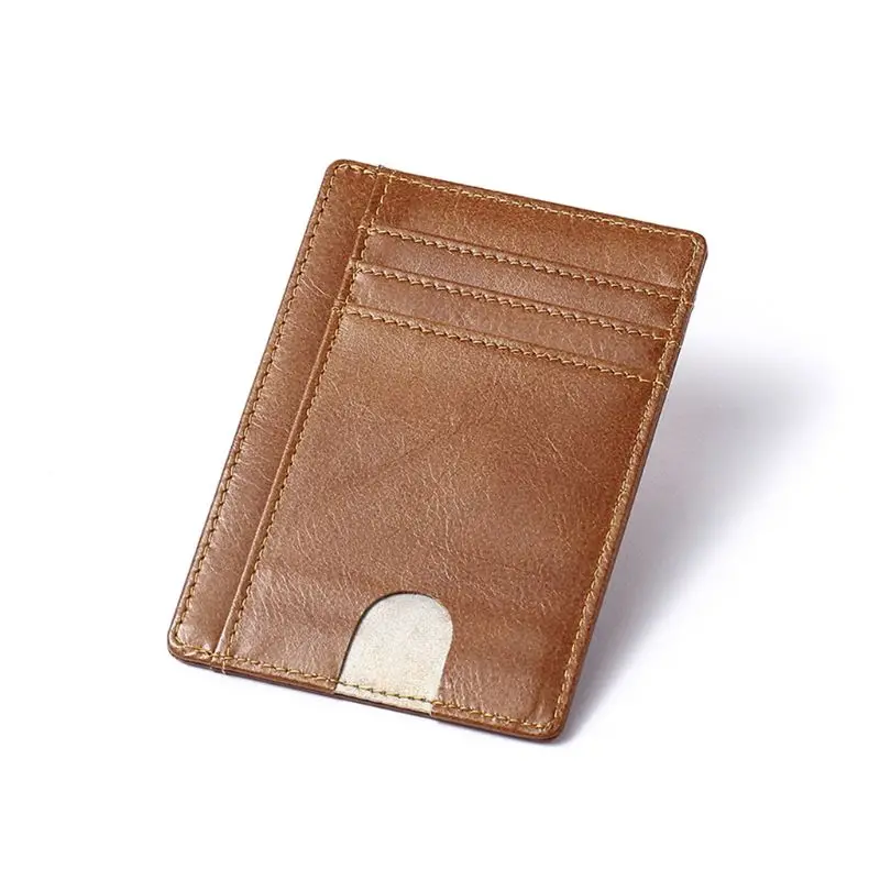 

Men RFID Blocking Genuine Leather Slim Wallet Money Clip Credit Coin Pocket