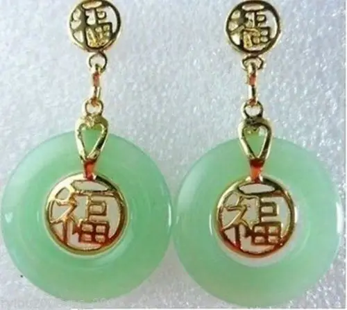

Stunning Jewellery Green stone Fortune Earrings AAAA