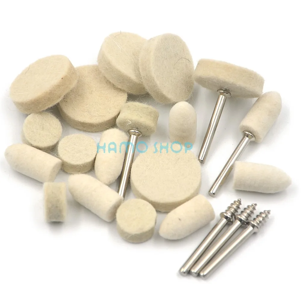 Felt Polishing Wool Buffing Wheel Dremel Rotary Shank Round Tools Bobs