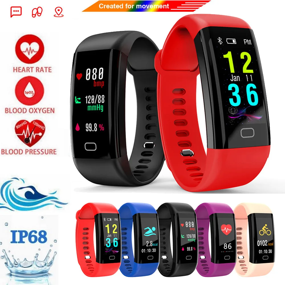 

F07 IP68 Color Screen Blood Pressure/Heart Rate Monitor Smart Bracelet Watch top brand Good quality Relogio Feminino HK&50