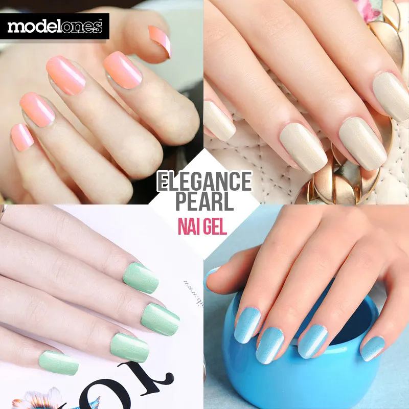 Гель лак для ногтей Modelones телесный белый цвет УФ Led модный жемчужный французский