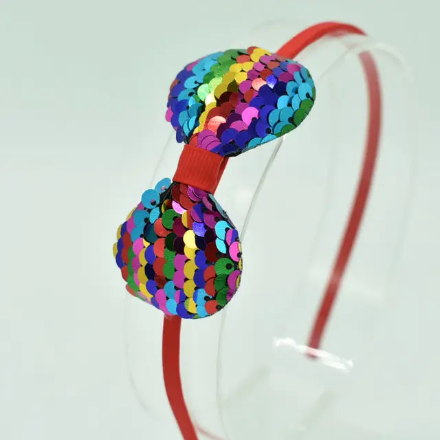 Children's Bow Hair Band Children's Color Fish Scale Hair Band Color
