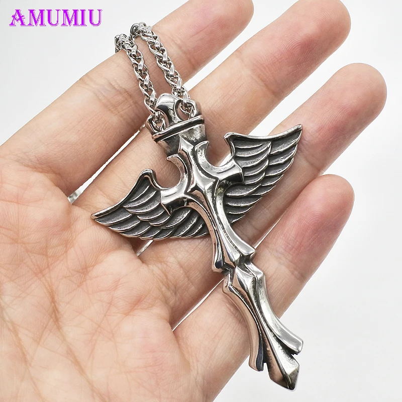 

AMUMIU Angel Double Wings Cross Medical Symbol Nurse Doctor Pendants Necklaces for Men/Women Jewelry Christmas Gifts P033