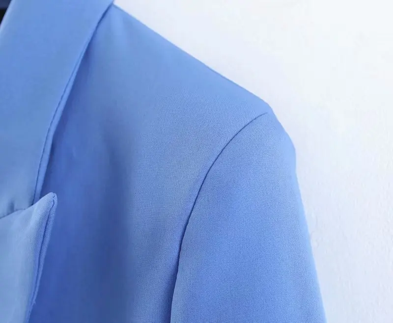 Женский элегантный синий блейзер с одной пуговицей и карманами с длинным рукавом женский 2019 повседневные пальто офисная одежда верхняя