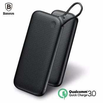 Baseus Quick Charge 3.0 Power Bank 20000mAh 3 Outputs Powerbank Dual QC3.0 External Battery Charger For Mobile Phones Poverbank