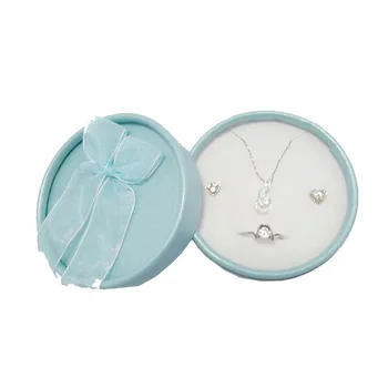 

8 Color Available Round Paper Ribbon Jewelry Package Case Ring Earring Pendant Kit Jewelry Storage Organizer Gift Box 12Pc/Lot