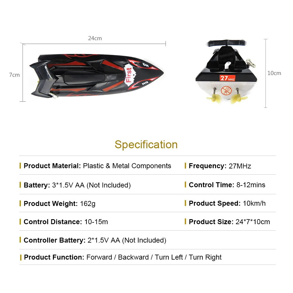 Flytec HQ2011-15C 10kmh 27Mhz Mini Infrared Control RC Boat Ship Super Speed RC Ship Speedboat Electric Toys (19)