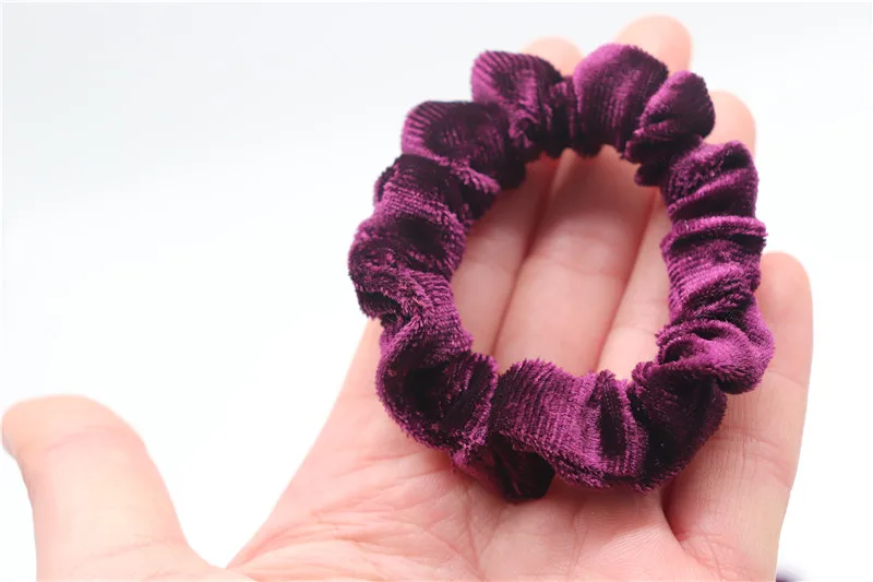 Hair Scrunchies Elegant Velvet Scrunchies Hair Gum Solid Elastic Hair Bands Girls Hair Accessories For Women Hairband   (1)