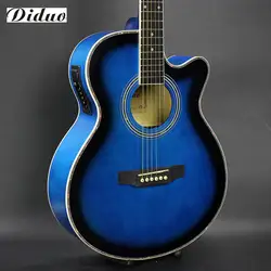 Горячая гитары s 40 дюймов синий цвет акустическая гитара Rosewood гриф ra с гитарные струны