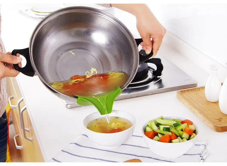 Kitchen Accessories Pans To Prevent Spills Circular Rim Deflector Leak-proof Kitchen Silicone Funnel Kitchen Gadget Tools - Utensils - AliExpress