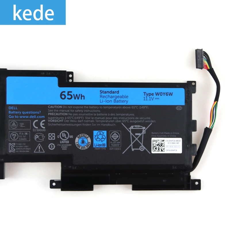 Kede ноутбук батарея W0Y6W для DELL 3NPC0 09F233 9F233 XPS 15 L521x, 11,1 V, 65WH