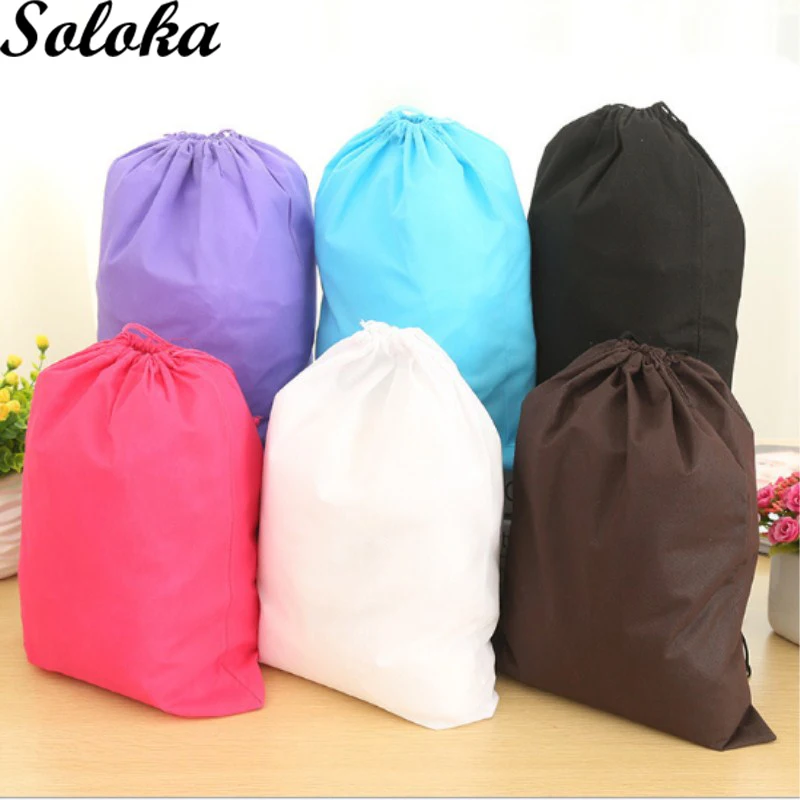 

1Pc Handmade Cotton Non-woven Fabric Storage Package Drawstring Bags for Women Candy Color Sack