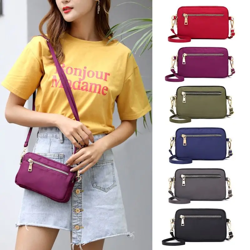 High Quality Nylon Small Crossbody Bags Waterproof Shoulder Bag Satchels Cell Phone Wallet Purse ...