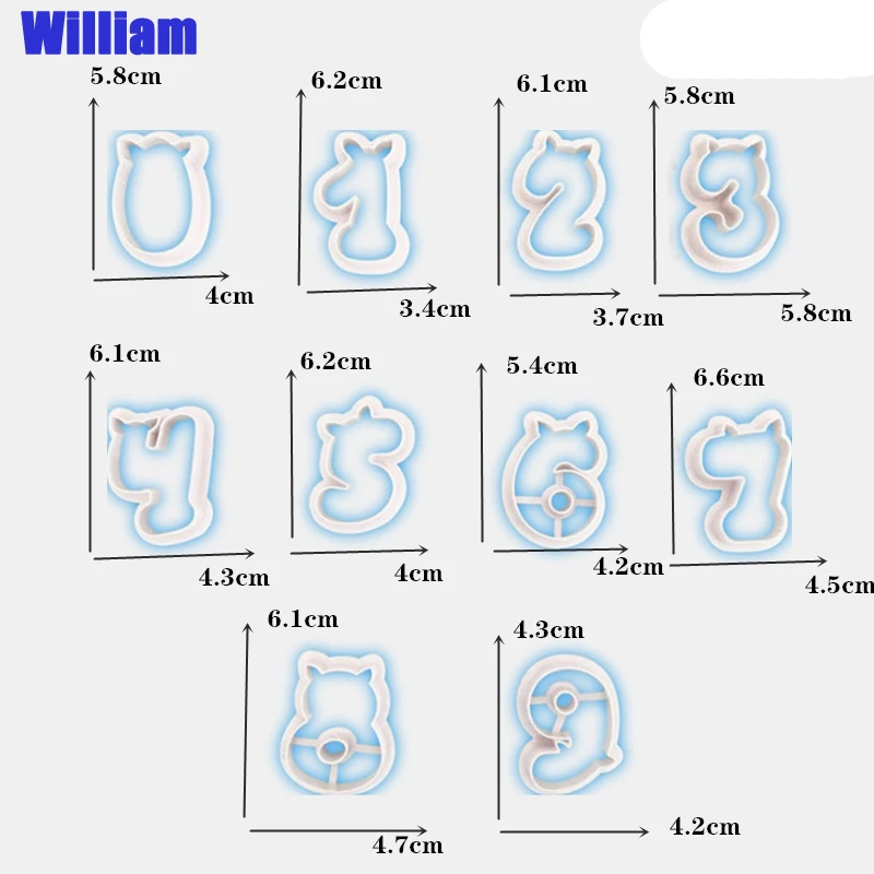 10 шт./компл. числом 0-9 изображающие пятачка печенье с мастикой ножи для тортов Пластик тиснением конфеты формы для печенья декорирование выпечки инструменты