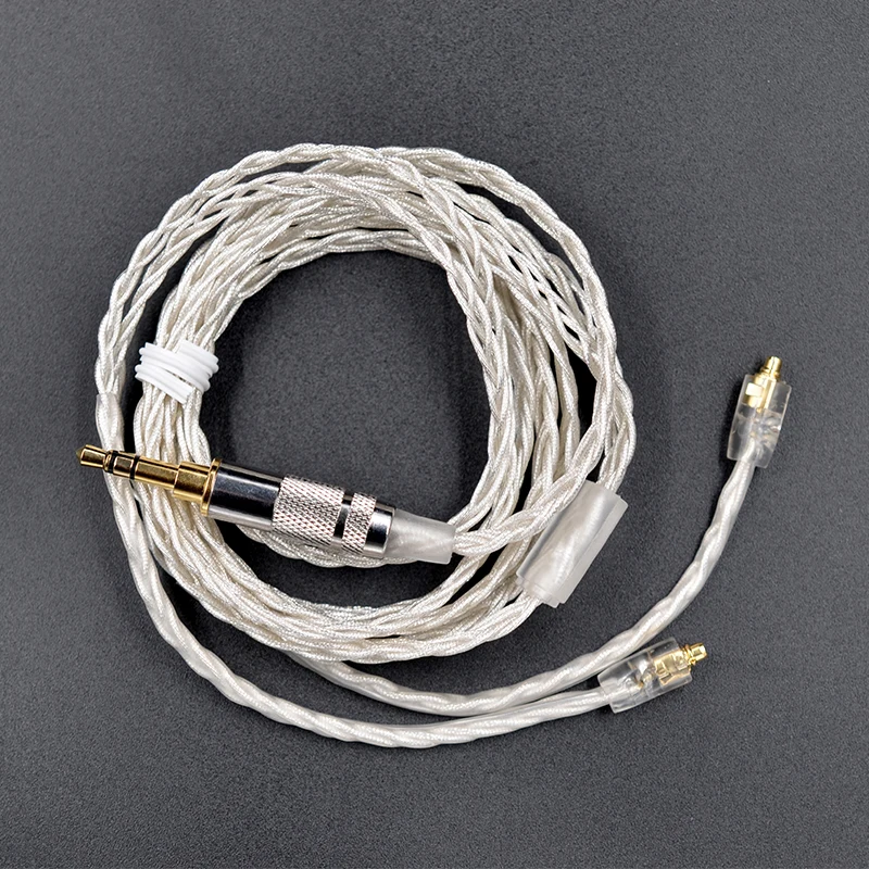 

New Original KZ 8 Core Silver Plated Cable 3.5mm Earphone Cable With MMCX Connector for LZ A5 HQ5 HQ6 HQ8 HQ10