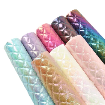 

New 20*34cm Grid Cotton Synthetic Leather Fabric Sewing, DIY Hair bow Handbag Shoes Material Wallet,1Yc6610