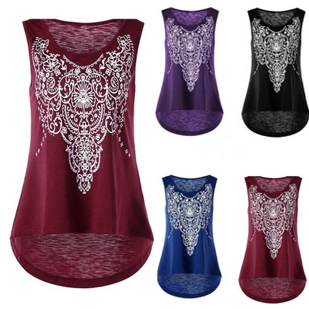 

Women Tank Top Plus Size Women Print Casual Sleeveless Vest T-shirt Tops Debardeur Femme Summer Tops For Women Tank Top Vest