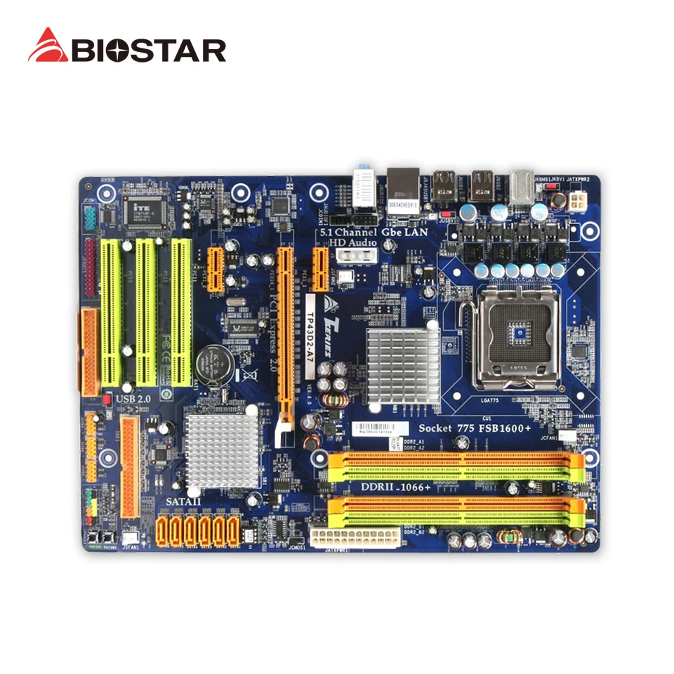 

BIOSTAR TP43D2-A7 Desktop Motherboard P43 LGA 775 DDR2 8G SATA2 USB2.0 ATX