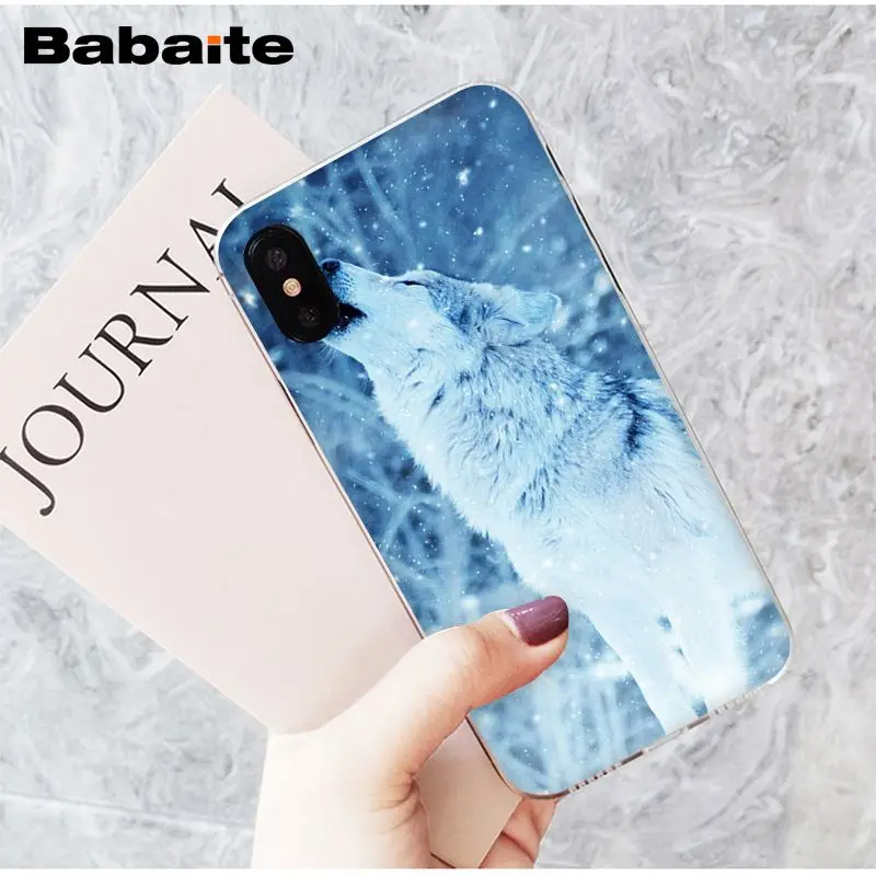 Babaite angry snow wolf TPU Мягкий силиконовый чехол для телефона Apple iPhone 8 7 6 6S Plus X XS MAX 5 5S SE XR