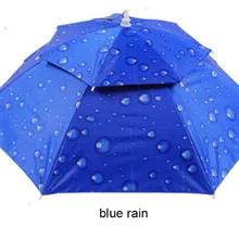 100 шт/партия наружная Складная рыболовная шляпа двухслойный зонтик головной шапка-зонтик