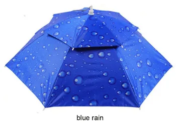 

Wholesale 100pcs/lot outdoor foldable fishing hat umbrella double layer head umbrella cap umbrella