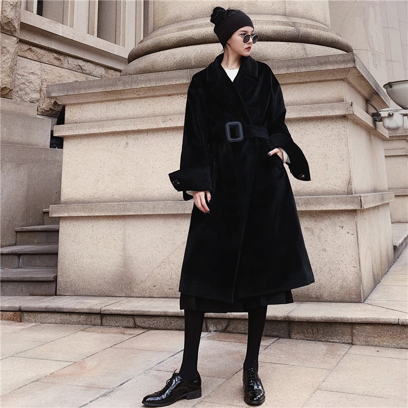 De Section À 1 Femme Version Avec Était Hiver Envoyer Mince 2018 Taille Coréenne La 2 Longue Ceinture Veste Nouvelle nwI6p0