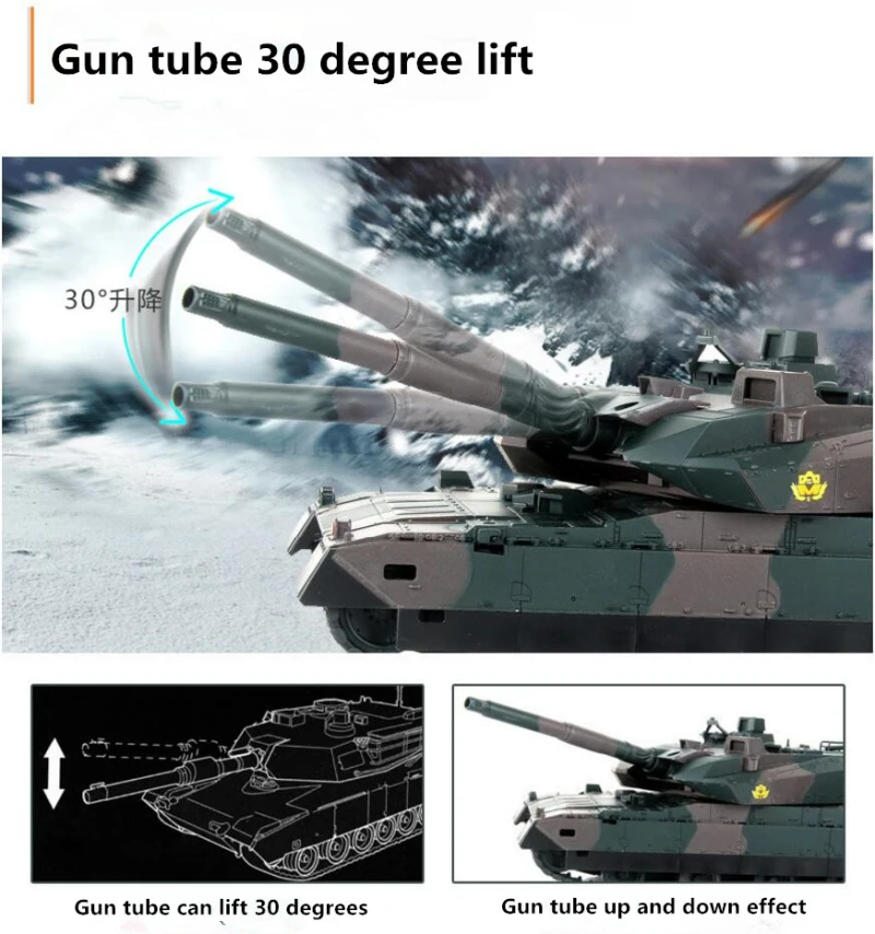 Новинка, армейская Боевая модель с дистанционным управлением, XQTK24-2, 40 см, Большая шкала, поворот на 330 градусов, имитационная отдача, Военный танк с дистанционным управлением
