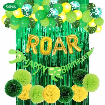 

Party Decoration Jungle Party Supplies Foil Balloons Tropical Palm Leaves Dino Birthday Party Wedding Decor